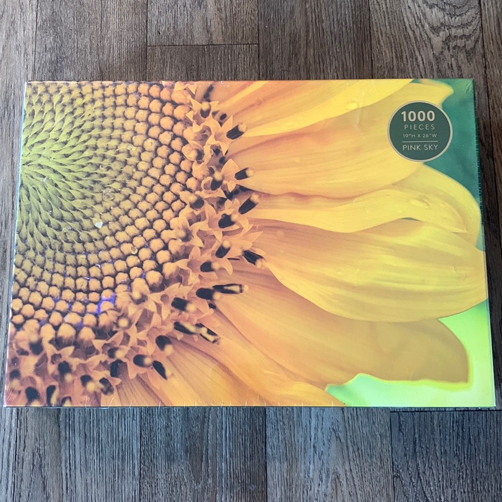 Vibrant Sunflower Pink Sky Puzzle 19”x26” 1000 pieces New Sealed